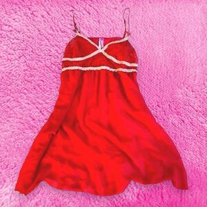 Sultry Red Flowy Nightgown 